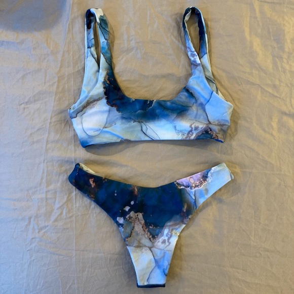 Blue Marble Bikini Bathing Suite - Picture 2 of 7